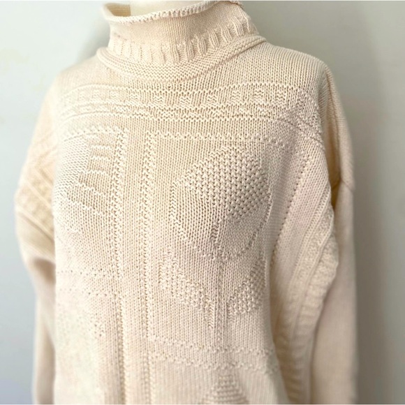 Vintage Cottagecore White Knit Street Sweater - Picture 1 of 7